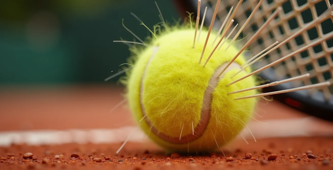 Joueur de tennis interceptant une volée en plein mouvement de braconnage