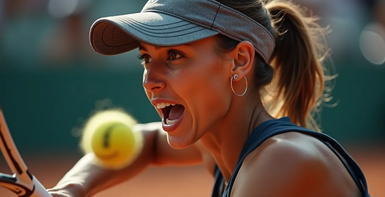 Portrait d'un champion de tennis fauteuil français en action